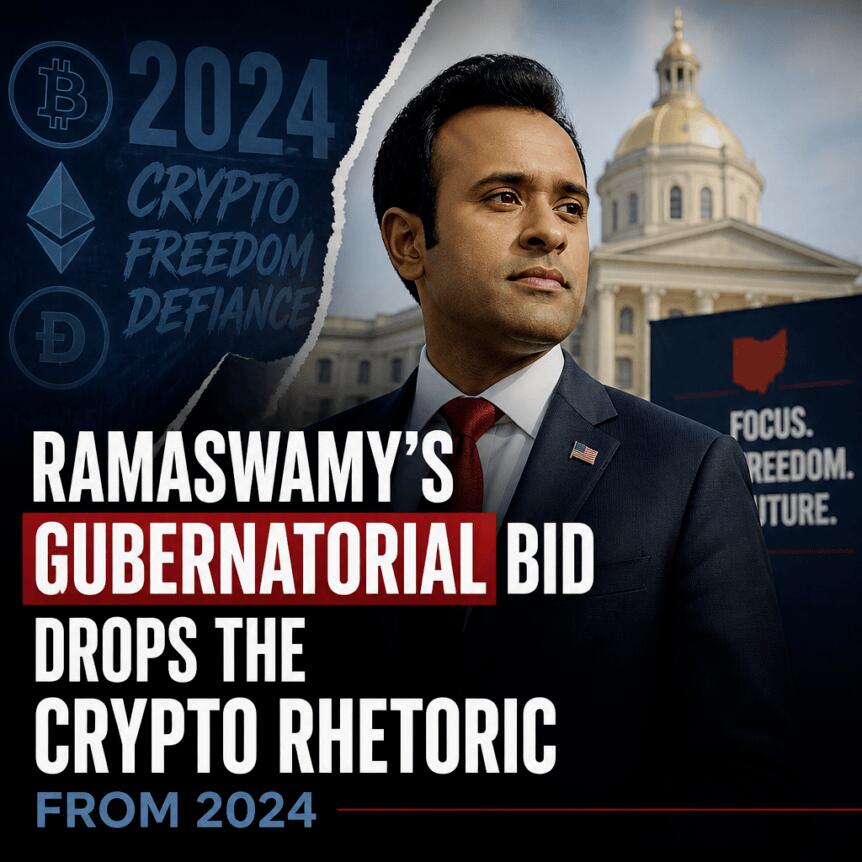 Ramaswamy’s Gubernatorial Bid Drops The Crypto Rhetoric From 2024