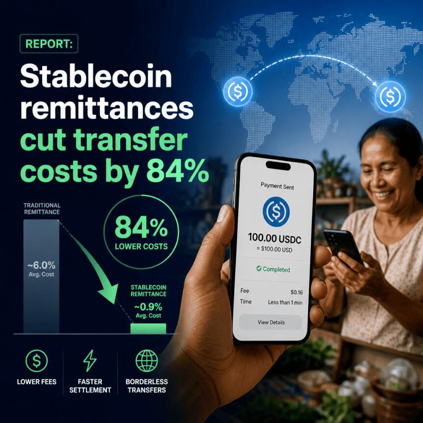 Report: Stablecoin remittances cut transfer costs by 84% Report: Stablecoin Remittances Cut Transfer Costs By 84%