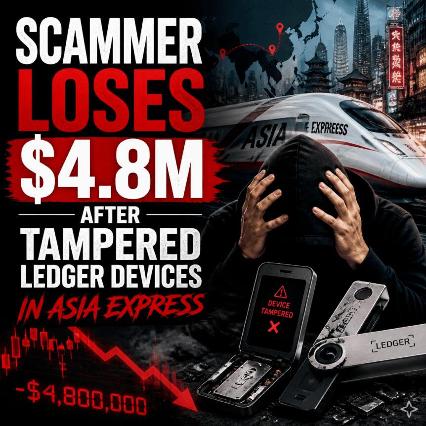 Scammer Loses $4.8M After Tampered Ledger Devices in Asia Express Scammer Loses $4.8m After Tampered Ledger Devices In Asia Express
