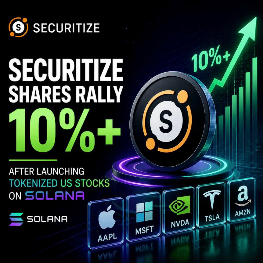 Securitize Shares Rally 10%+ After Launching Tokenized Us Stocks On Solana