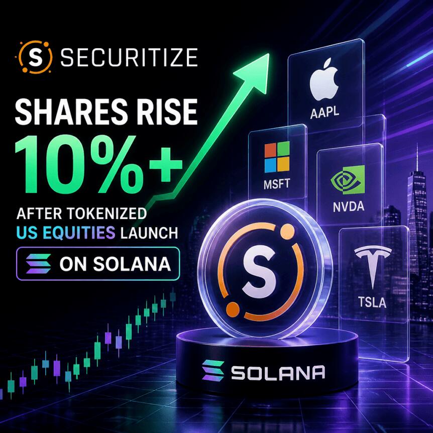 Securitize Shares Rise 10%+ After Tokenized Us Equities Launch On Solana