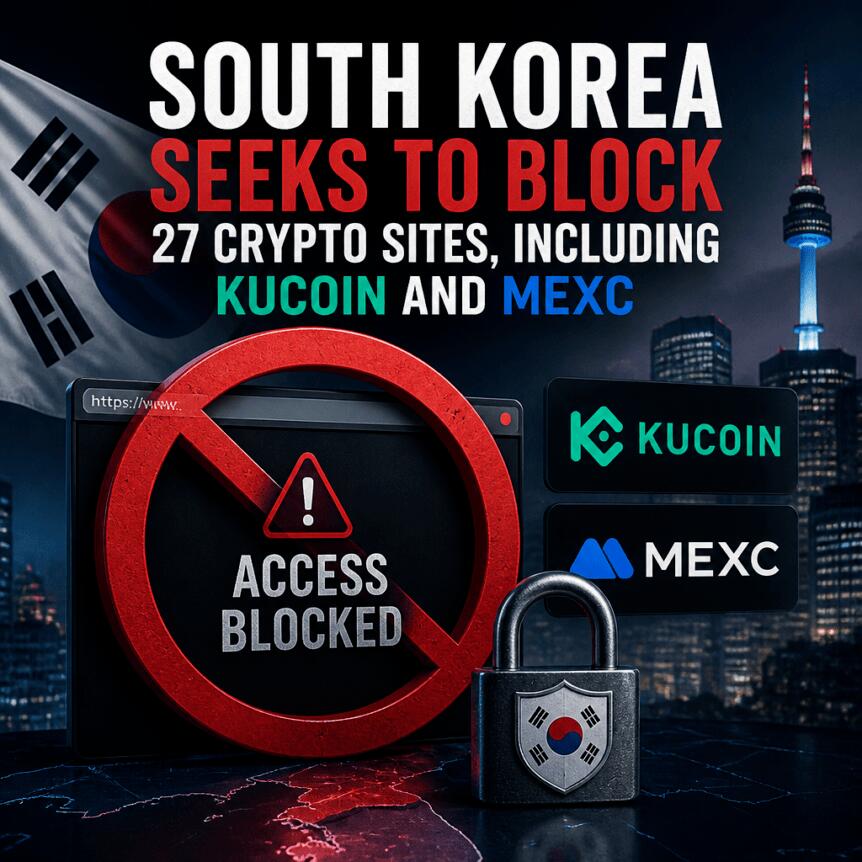 South Korea Seeks to Block 27 Crypto Sites, Including KuCoin and MEXC