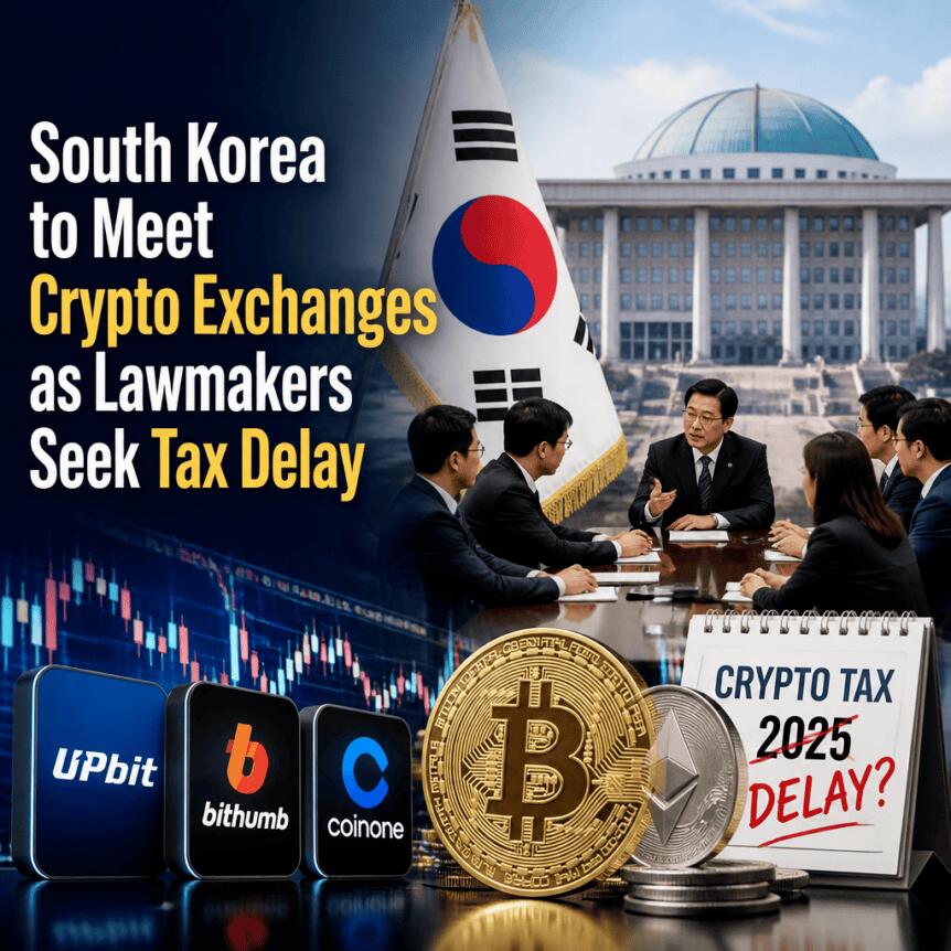South Korea to Meet Crypto Exchanges as Lawmakers Seek Tax Delay South Korea To Meet Crypto Exchanges As Lawmakers Seek Tax Delay