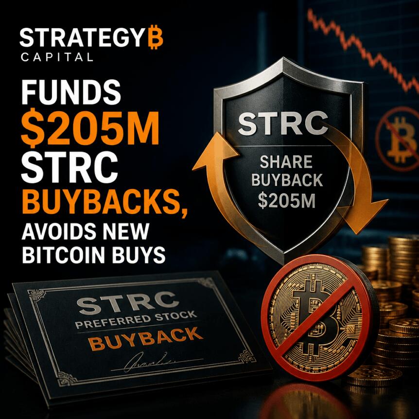 Strategy Capital Funds $205m Strc Buybacks, Avoids New Bitcoin Buys