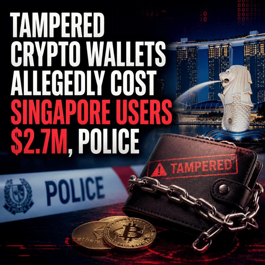 Tampered Crypto Wallets Allegedly Cost Singapore Users $2.7M, Police Tampered Crypto Wallets Allegedly Cost Singapore Users $2.7m, Police