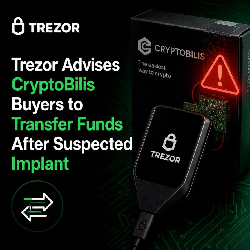 Trezor Advises CryptoBilis Buyers to Transfer Funds After Suspected Implant Trezor Advises Cryptobilis Buyers To Transfer Funds After Suspected Implant