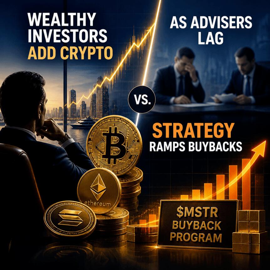 Wealthy investors add crypto as advisers lag; Strategy ramps buybacks Wealthy Investors Add Crypto As Advisers Lag; Strategy Ramps Buybacks