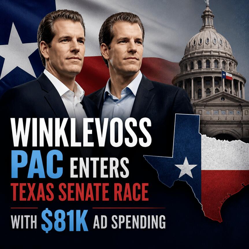 Winklevoss PAC enters Texas Senate race with $81K ad spending Winklevoss Pac Enters Texas Senate Race With $81k Ad Spending
