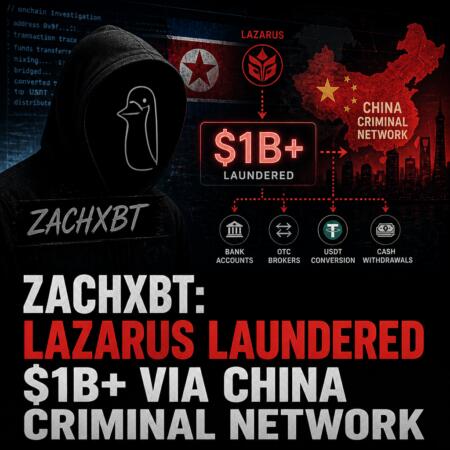 Zachxbt: Lazarus Laundered $1b+ Via China Criminal Network