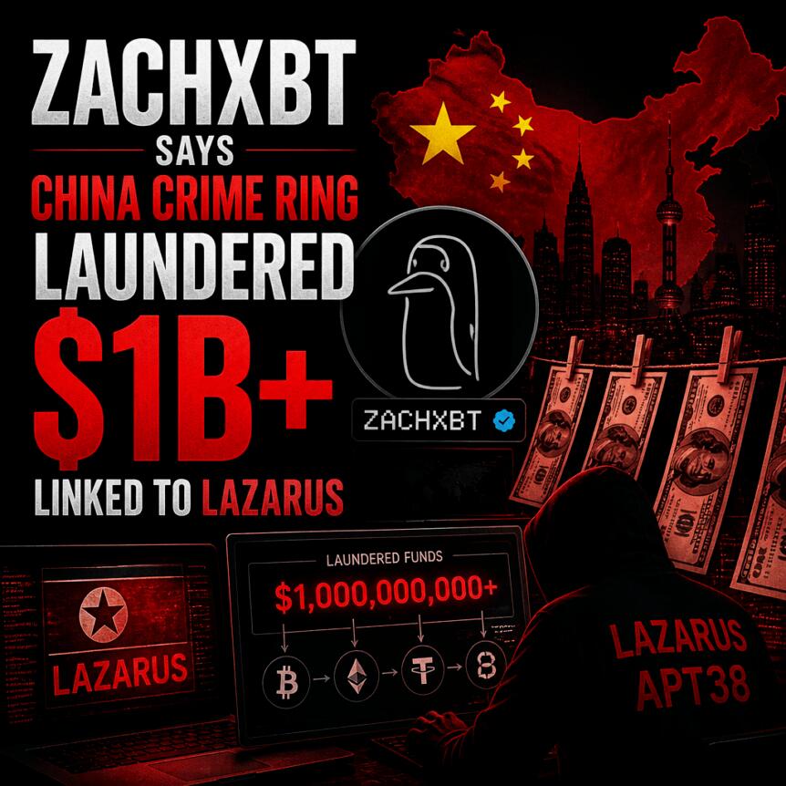 ZachXBT Says China Crime Ring Laundered $1B+ Linked to Lazarus Zachxbt Says China Crime Ring Laundered $1b+ Linked To Lazarus