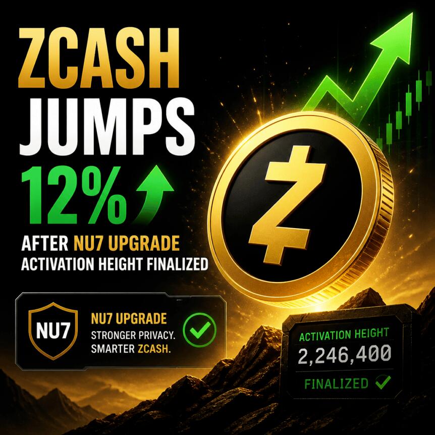 Zcash Jumps 12% After NU7 Upgrade Activation Height Finalized Zcash Jumps 12% After Nu7 Upgrade Activation Height Finalized