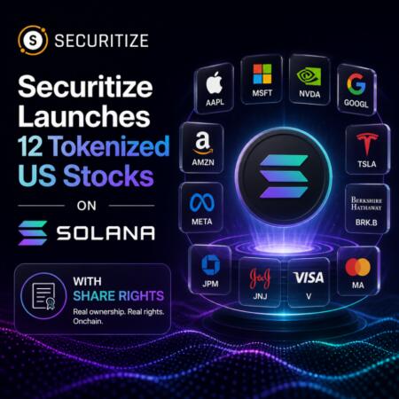 Securitize Launches 12 Tokenized Us Stocks On Solana With Share Rights