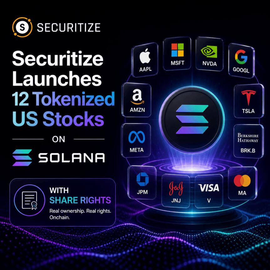 Securitize Launches 12 Tokenized US Stocks on Solana With Share Rights Securitize Launches 12 Tokenized Us Stocks On Solana With Share Rights