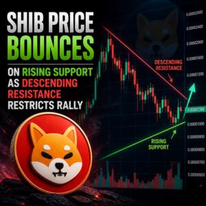 Shib Price Bounces on Rising Support as Descending Resistance Restricts Rally Shib Price Bounces On Rising Support As Descending Resistance Restricts Rally