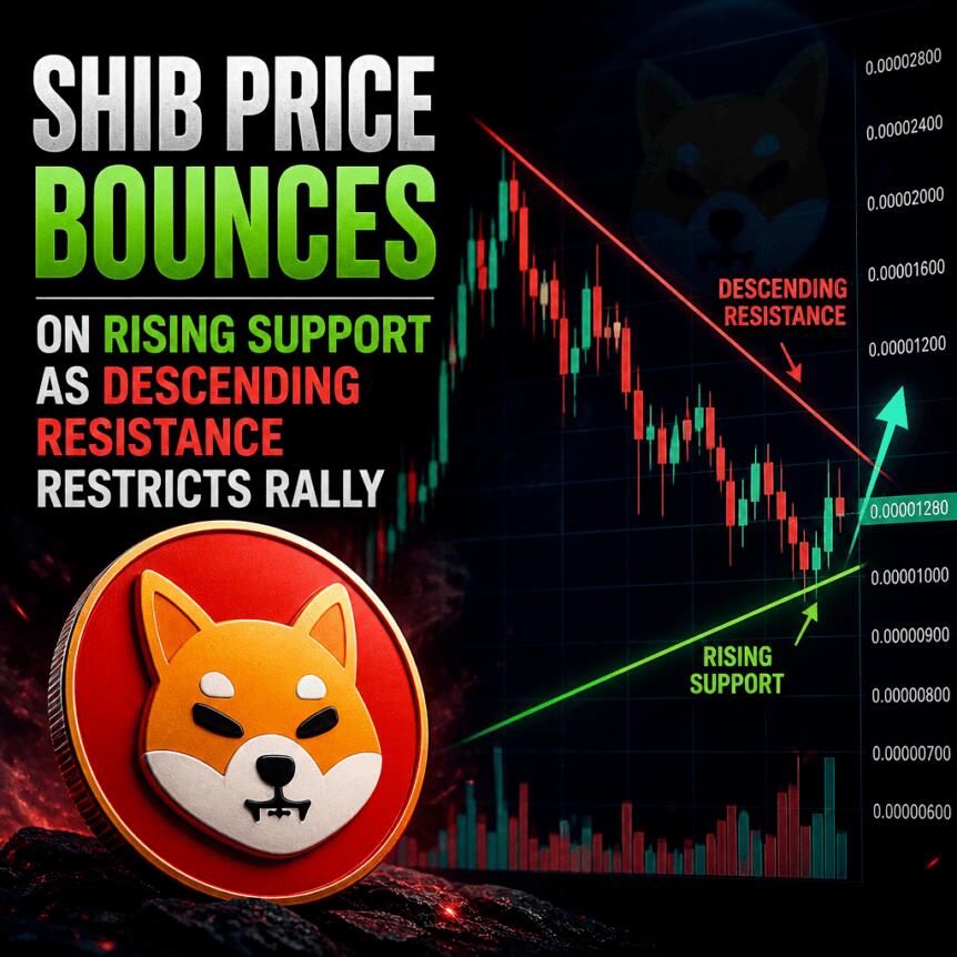 Shib Price Bounces on Rising Support as Descending Resistance Restricts Rally Shib Price Bounces On Rising Support As Descending Resistance Restricts Rally