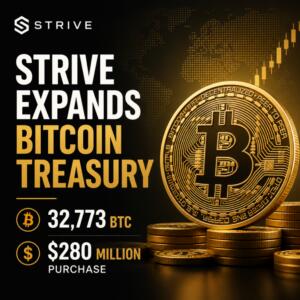 Strive Expands Bitcoin Treasury to 32,773 BTC With $280 Million Purchase Strive Expands Bitcoin Treasury To 32 773 Btc With 280 Million Purchase